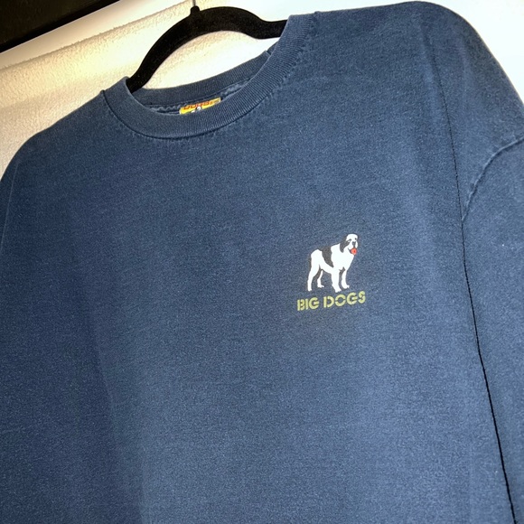 Vintage Big Dogs Long Sleeve T-Shirt Navy Graphic Crewneck Get 'Er Done! Size XL - Picture 3 of 6